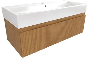 Kúpeľňová skrinka s umývadlom SAT Evolution 98x30x44, 5 cm dub medový mat SATEVO100DMU2
