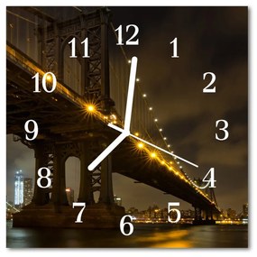 Nástenné sklenené hodiny Nočná most 30x30 cm
