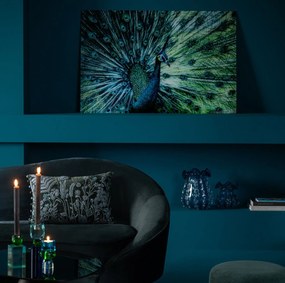 Nástenná sklenená dekorácia páv Peacock – 120*0,4*80 cm