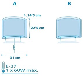 Dalber 81198T - Detské nástenné svietidlo LIGHT FEELING 1xE27/60W/230V
