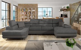Rohová sedacia súprava Alvin Bis, Dostupné poťahy: ekokoža Soft 029 + Uttario Velvet 2971 + kunstleder Soft 029, Strana: Ľavá - U