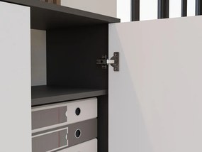 Kancelářská knihovna OLIV 2D antracit/bílá