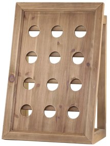 Hnedá antik drevená nástenná polička na víno Winé - 38*22*55cm