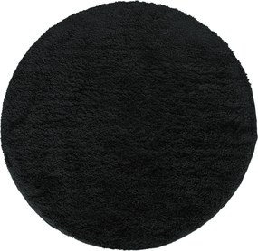 DY Čierny okrúhly shaggy koberec Camel Rozmer: 160 cm