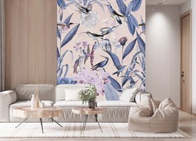 Gario Fototapeta Modré kvety vtáky príroda - Andrea Haase Materiál: Vliesová, Rozmery: 100 x 140 cm