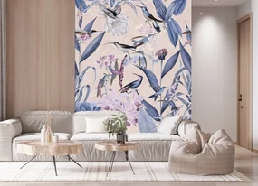 Gario Fototapeta Modré kvety vtáky príroda - Andrea Haase Materiál: Vliesová, Rozmery: 150 x 210 cm