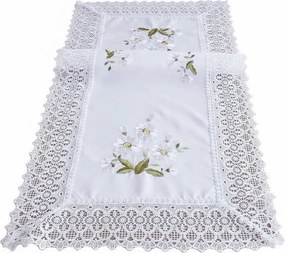 Čipkovaný obrus Jarné kvety 40 × 90 cm