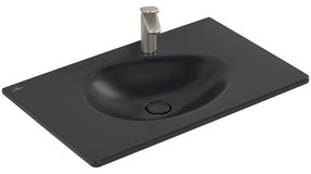 VILLEROY &amp; BOCH Antao umývadlo na skrinku s otvorom, bez prepadu, 800 x 500 mm, Pure Black, s povrchom CeramicPlus, 4A7581R7