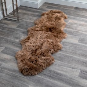 Hnedá ovčia kožušina Native Natural Double, 60 x 240 cm