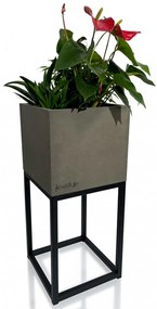 Elegantný šedý kovový kvetináč LOFT FIORINO 22X22X50 cm
