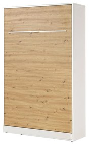 Sklápacia posteľ 120 Perfecto I (biela + dub + biela) (vertikálna) (bez osvetlenia). Akcia -20%. Vlastná spoľahlivá doprava až k Vám domov. 1128887