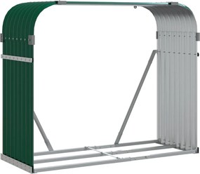 vidaXL Držiak na polená zelený 120x45x100 cm pozinkovaná oceľ