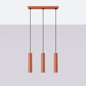 Závesné svietidlo Lagos, 3x oranžové kovové tienidlo
