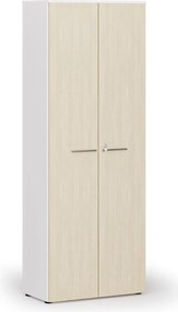 Kancelárska skriňa s dverami PRIMO WHITE, 800 x 420 x 2128 mm, biela/breza