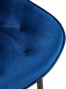 Jedálenská stolička Wallace - zamat - Modrá