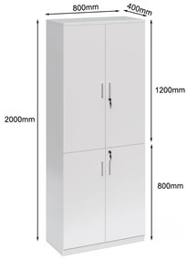 Vysoká kancelárska skriňa Houseland Prime Neo 03 80 cm biela