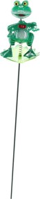 OZDOBA NA VRCH Kvetináča / do záhrady – Žaba 11 cm / 50 cm *5313