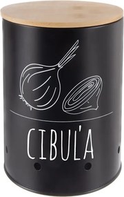 Orion Dóza na cibuli, plech/bambus pr. 13 cm, BLACK SK