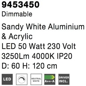 LED luster Rando Thin 60 4000K biele