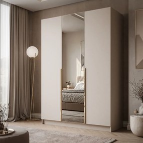 ŠATNÍKOVÁ SKRIŇA BLANCA 3D KAŠMÍR ZLATÉ ÚCHYTKY + ZRKADLO 150 cm