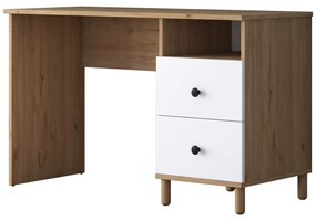 Písací stôl Hanis 120 cm orech/biely