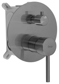 Rea Lungo, podomietkový sprchový set s dažďovou hlavovou a ručnou sprchou, grafitová, REA-P6363