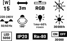 BERGE LED pásik RGB - Tuya Smart Home WiFi - 3m