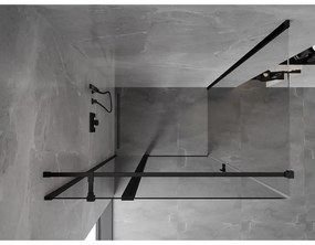 Mexen Mist T, sprchový kút s krídlovými dverami, 70 x 110 cm, 8mm číre sklo, čierny profil, 8A4T-070-110-70-00
