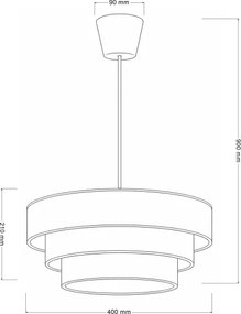 Brilagi - Luster na lanku LUNETA 1xE27/60W/230V priemer 40 cm krémová/zlatá