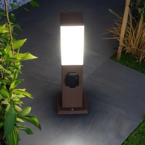 Brilagi - Vonkajšie svietidlo s 2 zásuvkami SCHUKO NOVA 1xE27/15W/230V 40 cm IP44 hnedé