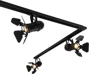 Koľajnicový systém s 5 reflektormi čierny - Movie
