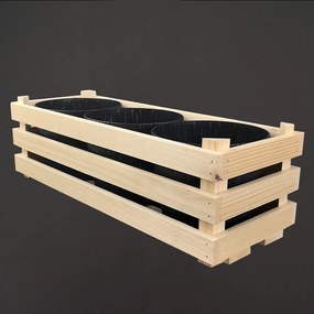 AMADEA Drevený obal na tri kvetináče, 47x17x15cm, drevený kvetináč