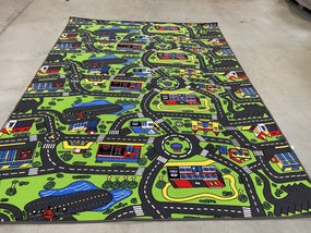 Vopi, POŠKODENÝ: 300x220 cm Detský kusový koberec City life - neúčtujeme odrezky z rolky - obšitý zo všetkých strán, na mieru, šíře, viacfarebná, filc, detská izba