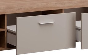 Obývacia stena Pico, dub jantárový/béžová kašmír, s osvetlením