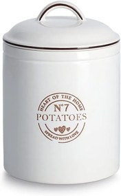 Súprava 7 keramických dóz na cesnak, cibuľu a zemiaky + súprava na olej, ocot, korenie a soľ, biela CERAMIC