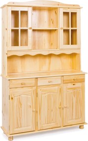 XXXLutz PRÍBORNÍK S VITRÍNOU, borovica, farba borovice, 130/198/43 cm P & B - Sklenené vitríny - 000528013821