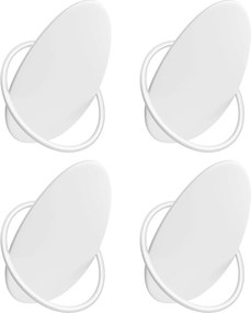 Nástenný vešiak 4 ks, na montáž na stenu, biely