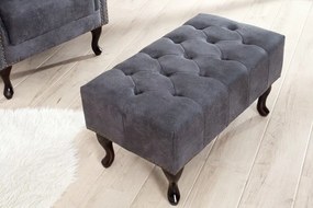 (2908) INGLESE Chesterfield taburet sivý