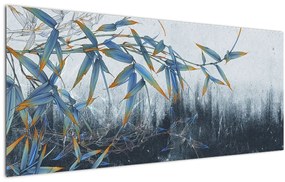 Obraz - Bambus na stene (120x50 cm)