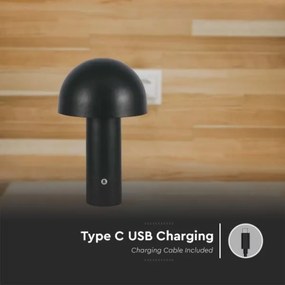 LED Stmievateľná dobíjacia stolná lampa LED/1W/5V 3000-6000K 1800 mAh čierna