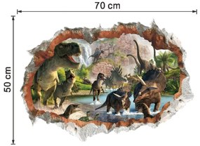 Samolepka na stenu "Dinosaury" 70x50 cm