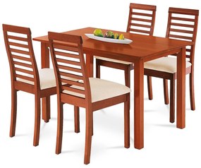 Jedálenský set z masívneho dreva so 4 stoličkami,120 x 75 x 75 cm, čerešňa
