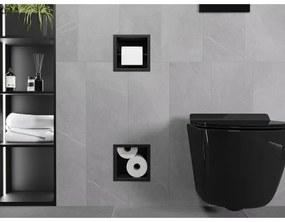 Mexen X-Wall-BP, držiak na toaletný papier so zabudovaným zásobníkom, čierna matná, 1974