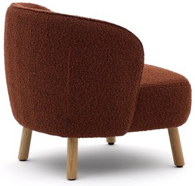 Kreslo v terakotovej farbe z textílie buklé Ulit – Kave Home