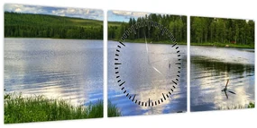 Obraz - Malebná dedina (s hodinami) (90x30 cm)