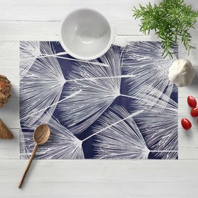 Biante Bavlnené prestieranie na stôl Sandra SA-414 Biele abstraktné páperie na modrom 30x40 cm