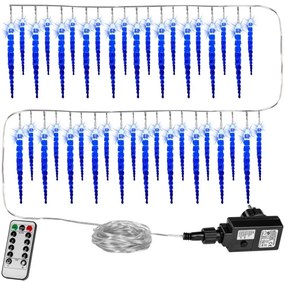 VOLTRONIC Vianočné cencúle, 40 LED, modré, ovládač