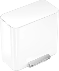 Simplehuman Mini pedálový odpadkový kôš na triedený odpad 15 l, biela