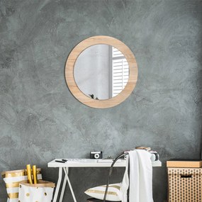 Okrúhle ozdobné zrkadlo na stenu Textúra dreva fi 60 cm