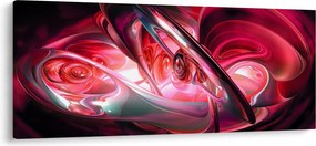 Obraz červených fraktálov (120x50 cm)